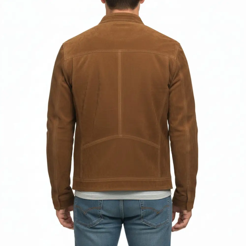 Classic Suede Biker Motorcycle Cafe Racer Jacket