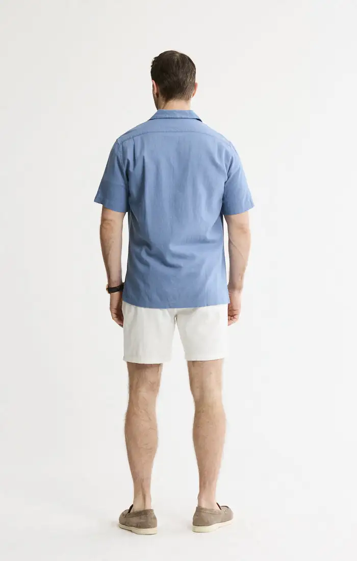Linen Blend Short Sleeve Camp Shirt