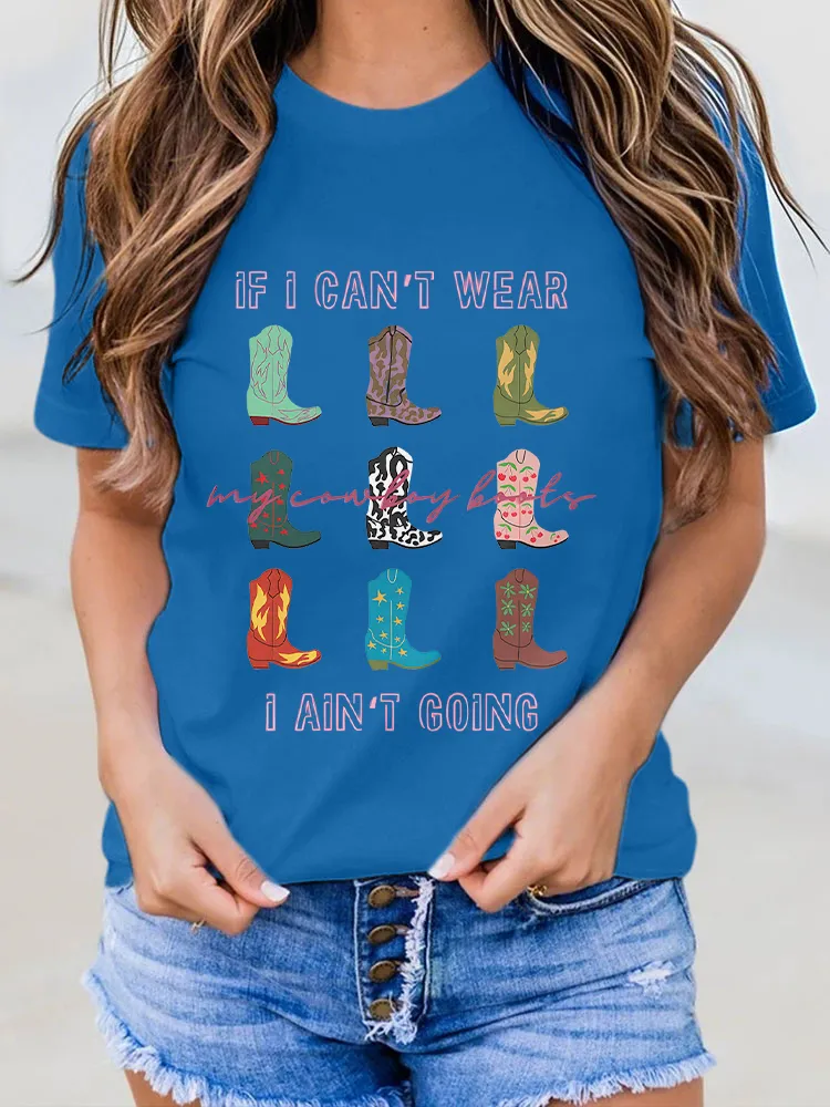 Funny Printed Round-Neck Cotton T-Shirts