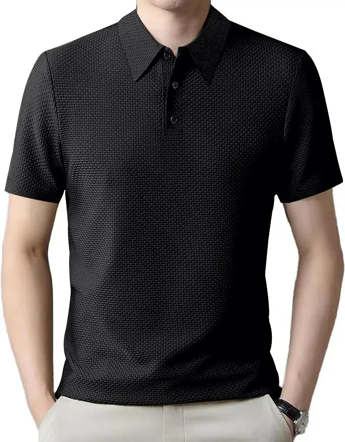 Button Placket Jersey Polo Shirt
