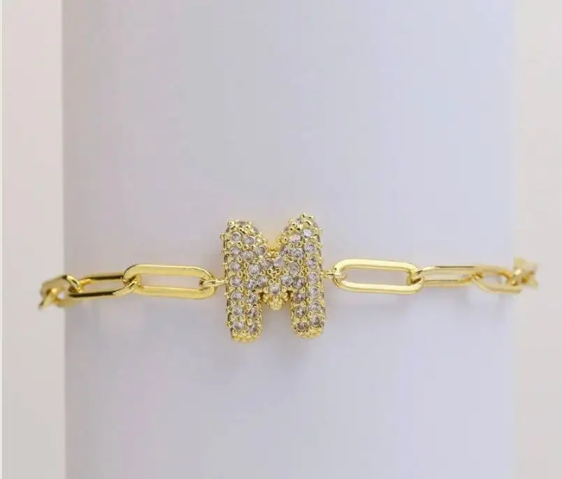 Artful Bubble Initial Bracelet