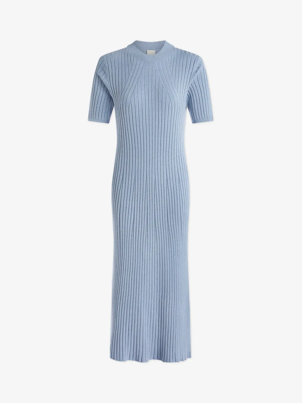 Crew Neck Rib Knit Maxi Dress