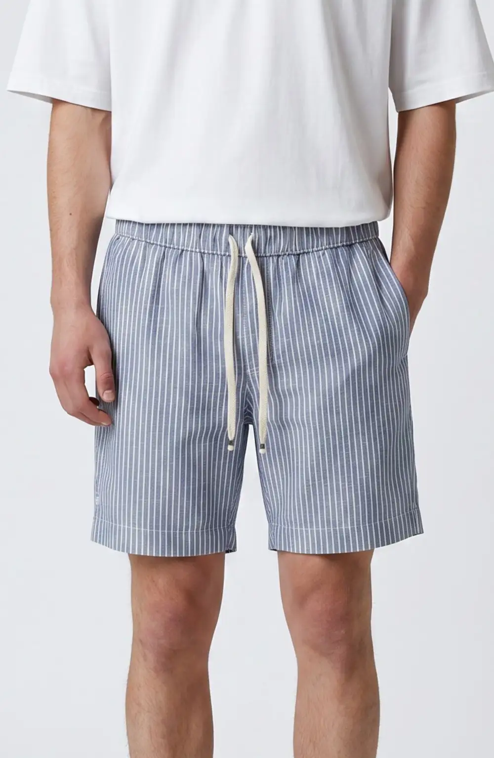 Men's Relaxed Cotton Linen Patch Pocket Shorts