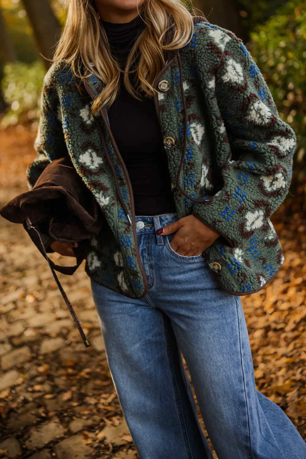 Patterned Everyday Casual Coat
