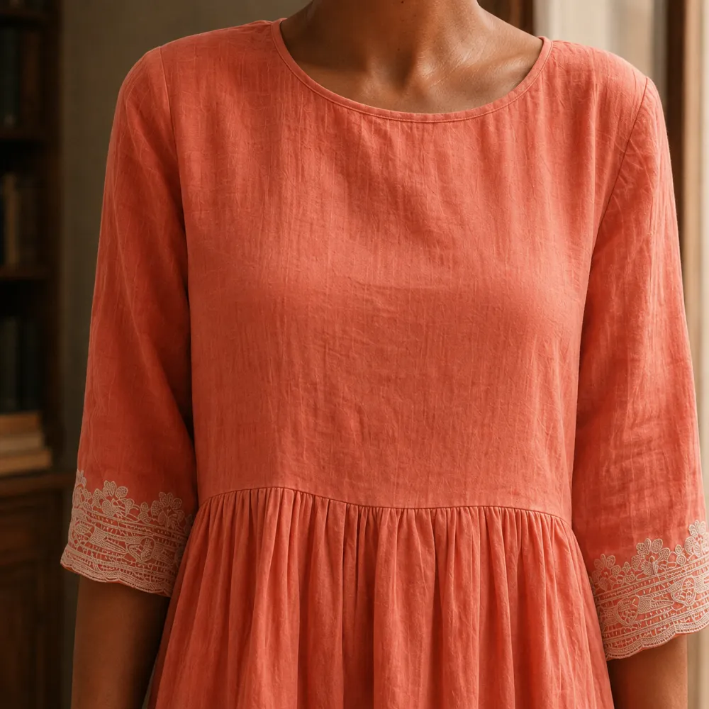 Refined Women's Embroidered Midi Dress