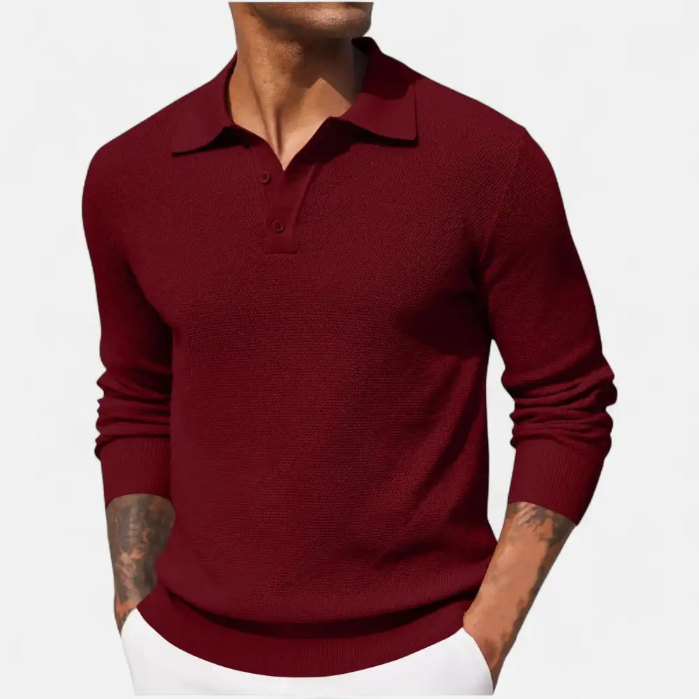 Cotton Classic Long Sleeve Polo Shirt