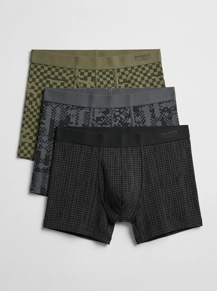 Camo Grid Geometric Boxer Brief Set