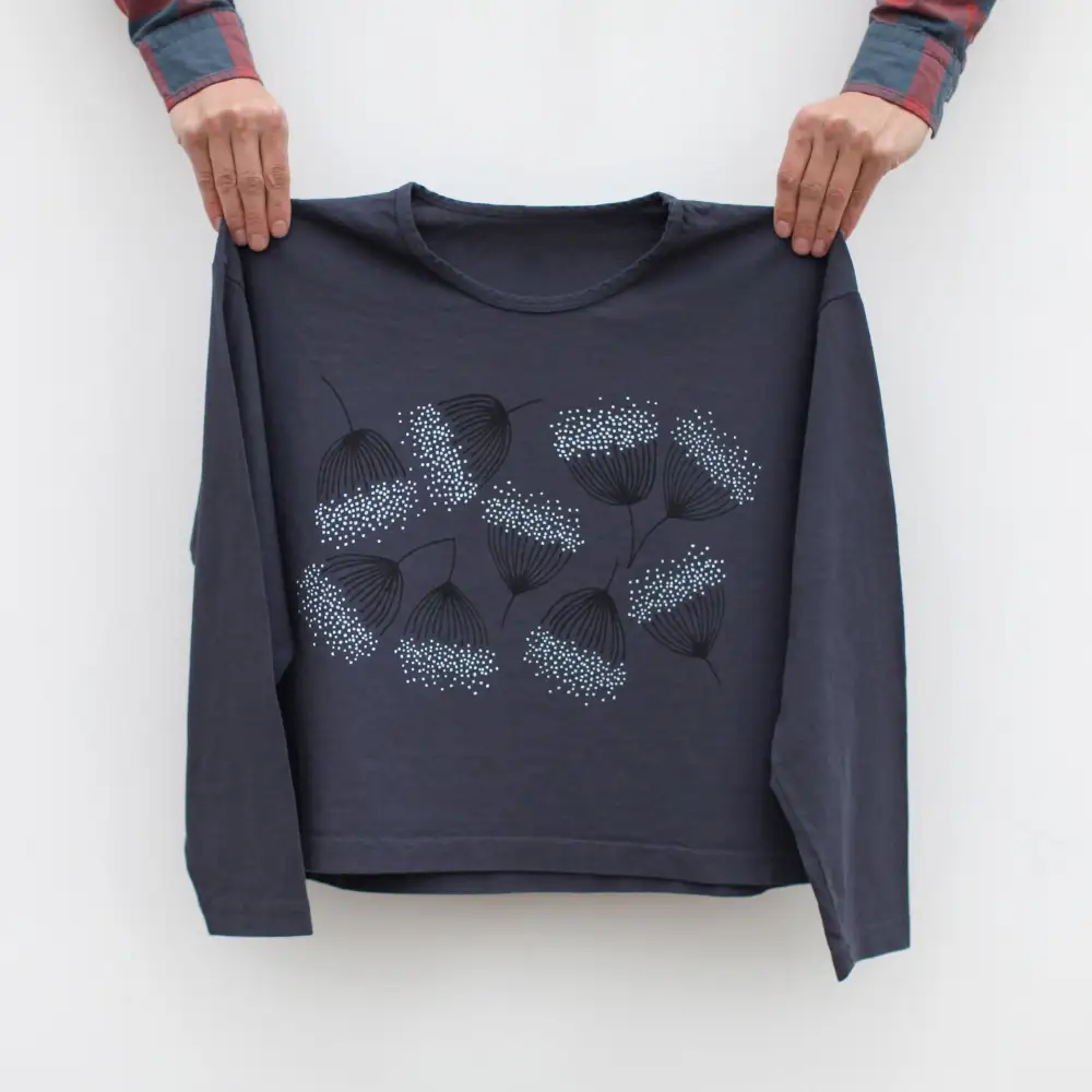 Eucalyptus Floral Long Sleeve Crop Top