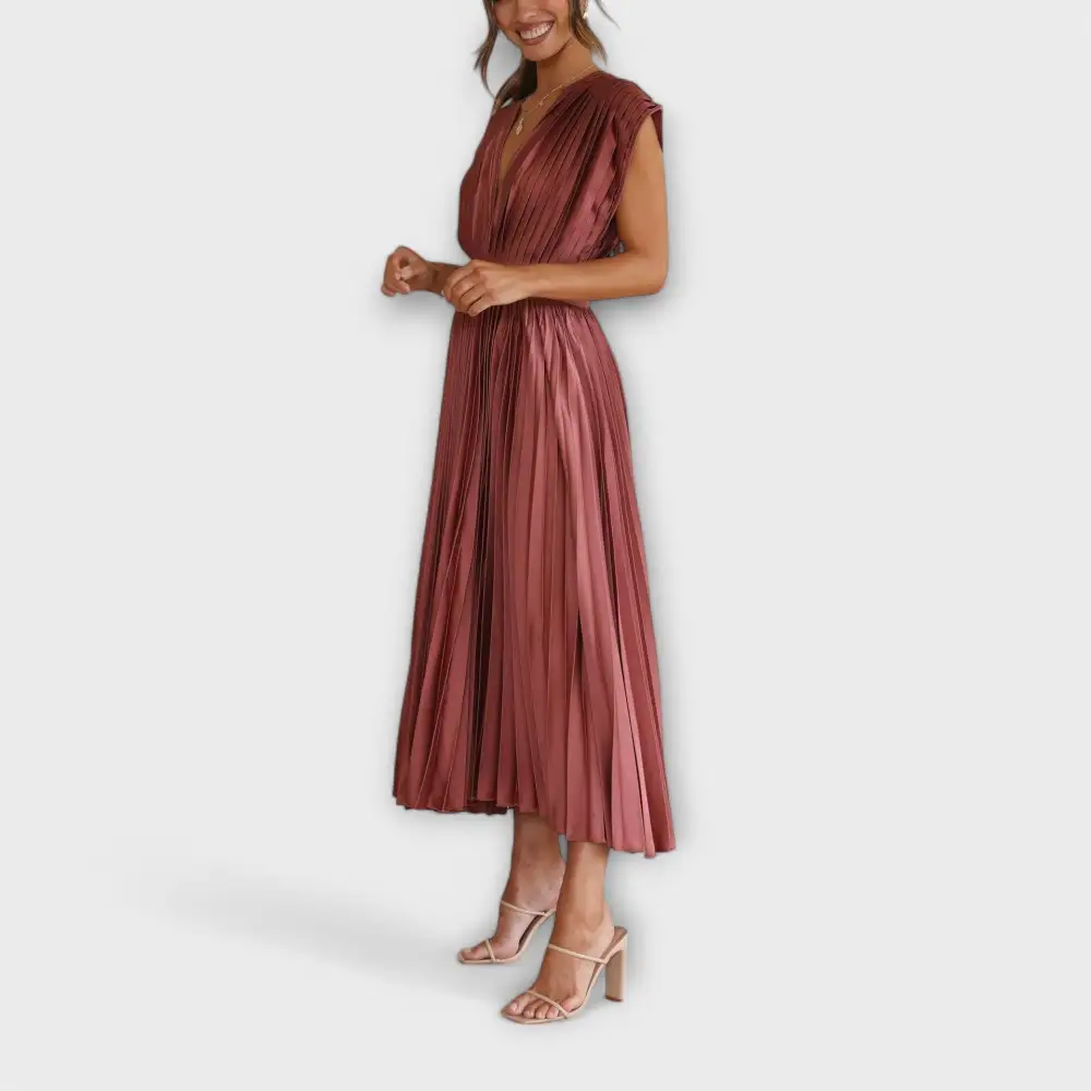 Pleated Flowing Relaxed Casual Dress