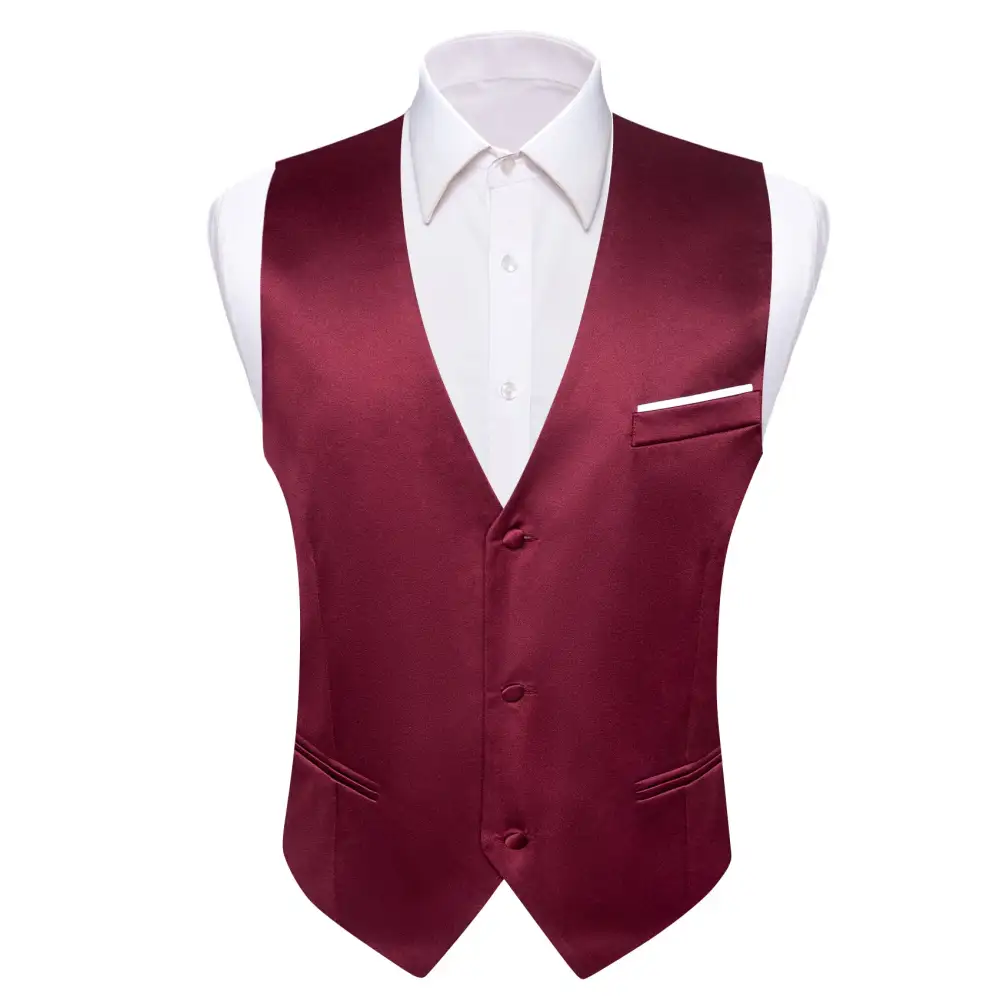 Solid V Neck Formal Dress Vest