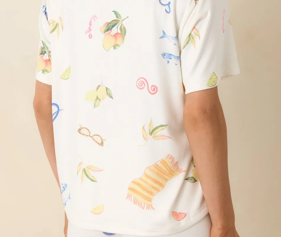 Beach Print Pajama Top