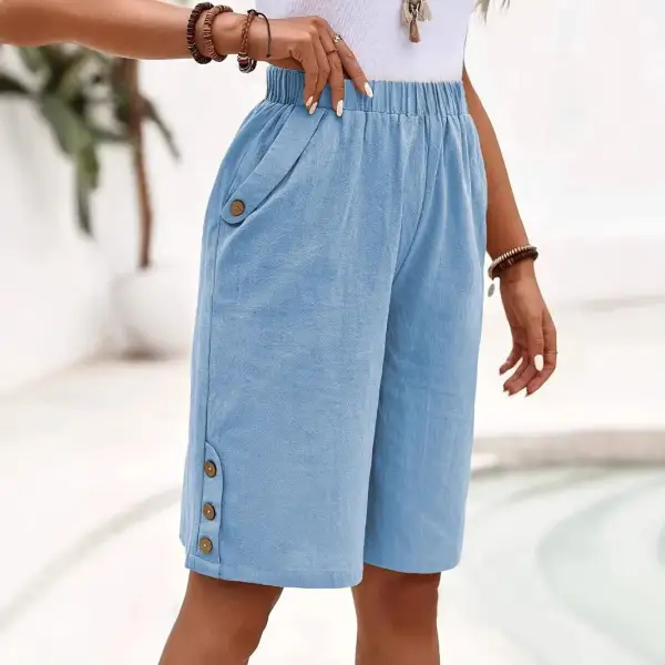  Elastic Waist Bermuda Shorts