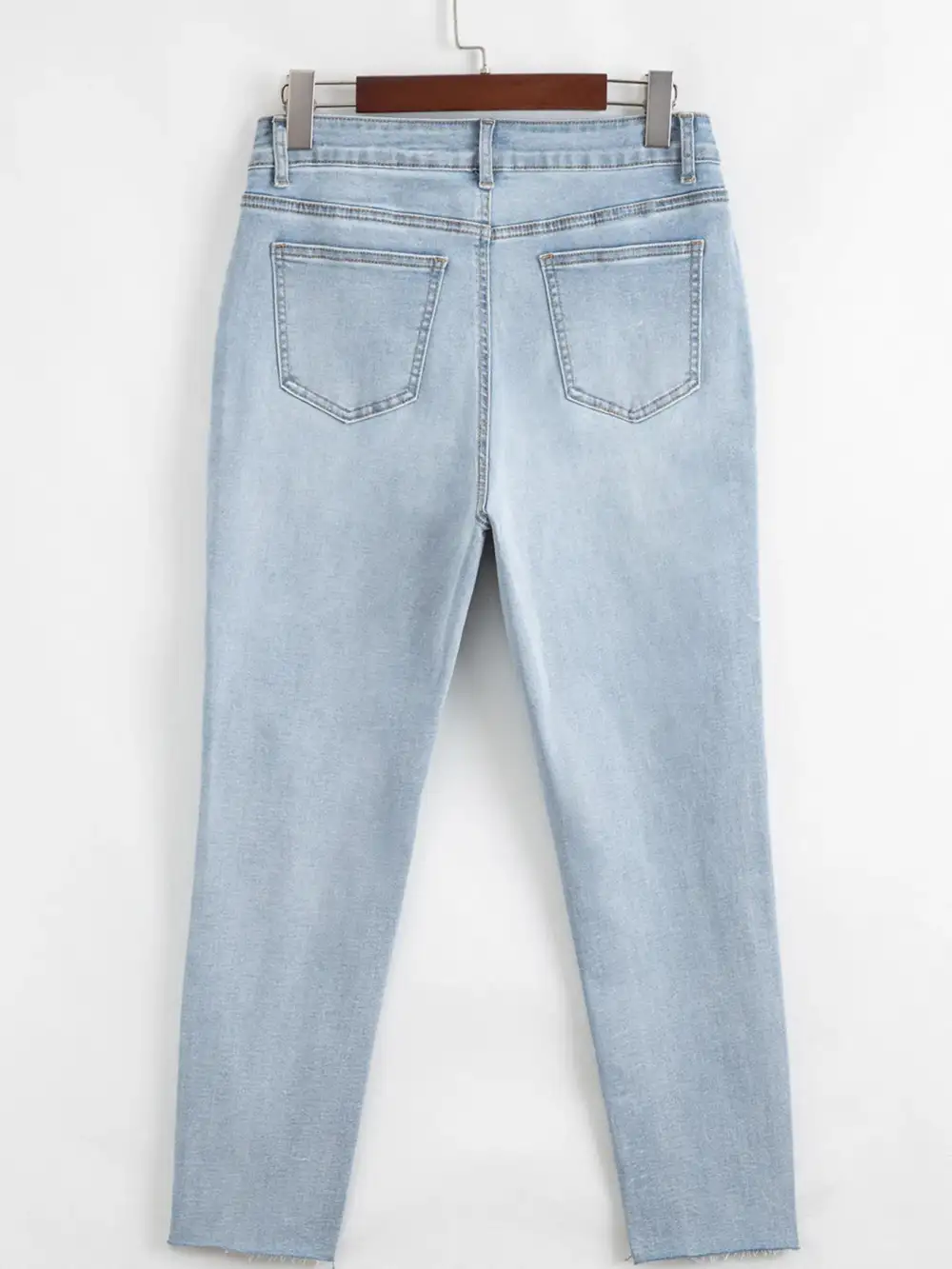 Mid Rise Ankle Length Distressed Skinny Denim Jeans