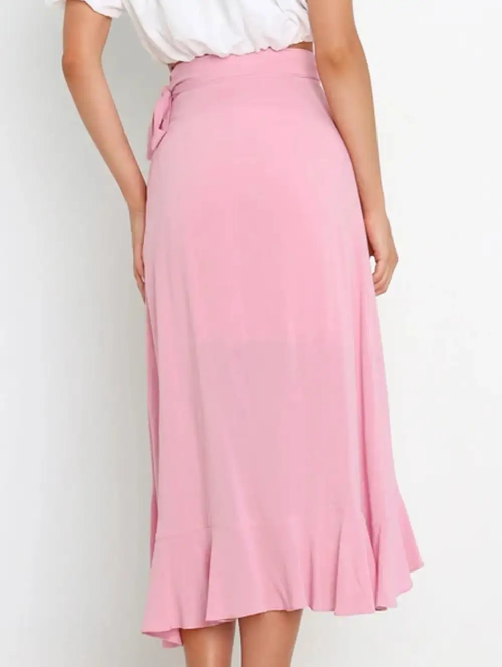 Tie Waist Irregular Skirt