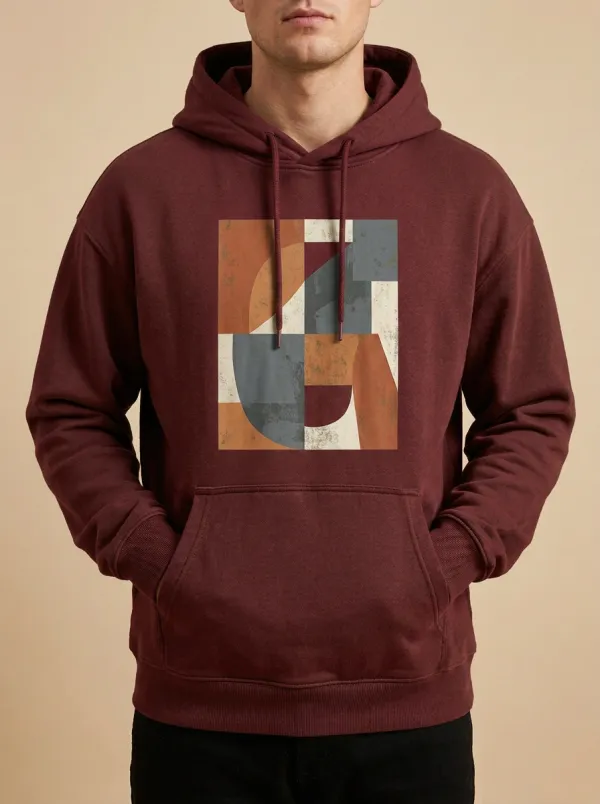 Unisex Multitone Center Chest Graphic Hoodie