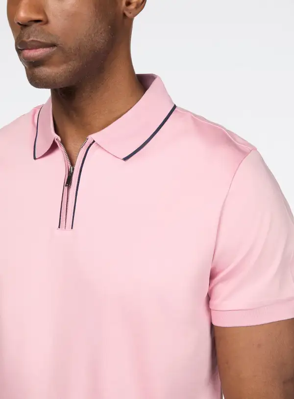 Zip Front Casual Polo
