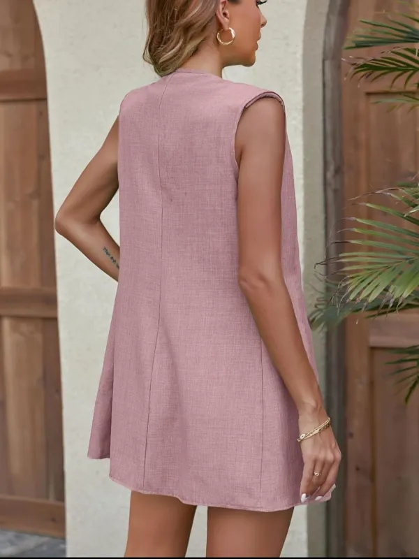Sleeveless Blazer & Shorts Two-piece Set