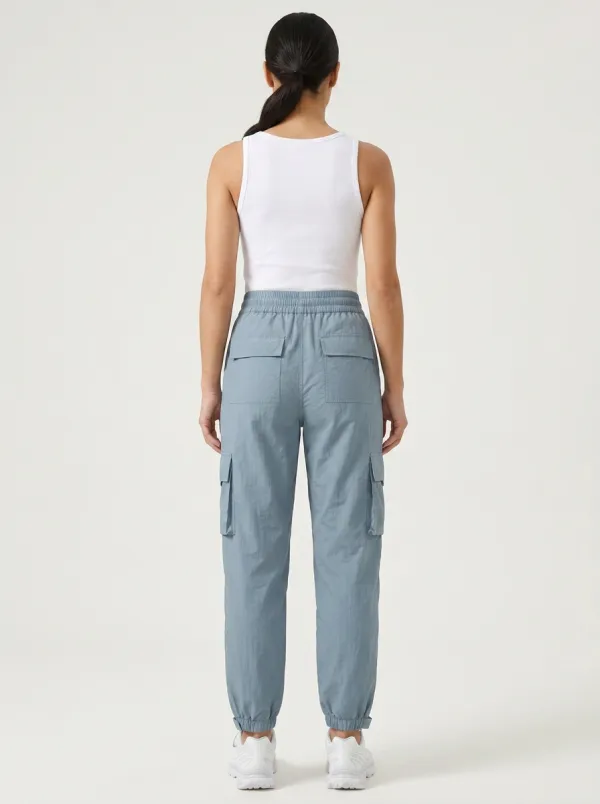 Multi-Pocket Pocket Elastic-Waist Casual Breathable Cargo Pants