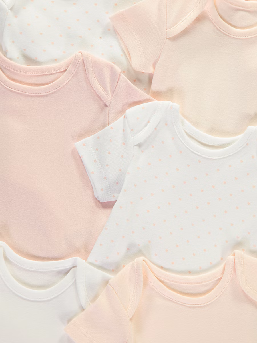 Pink Short Sleeve Bodysuits 10 Pack detail 1