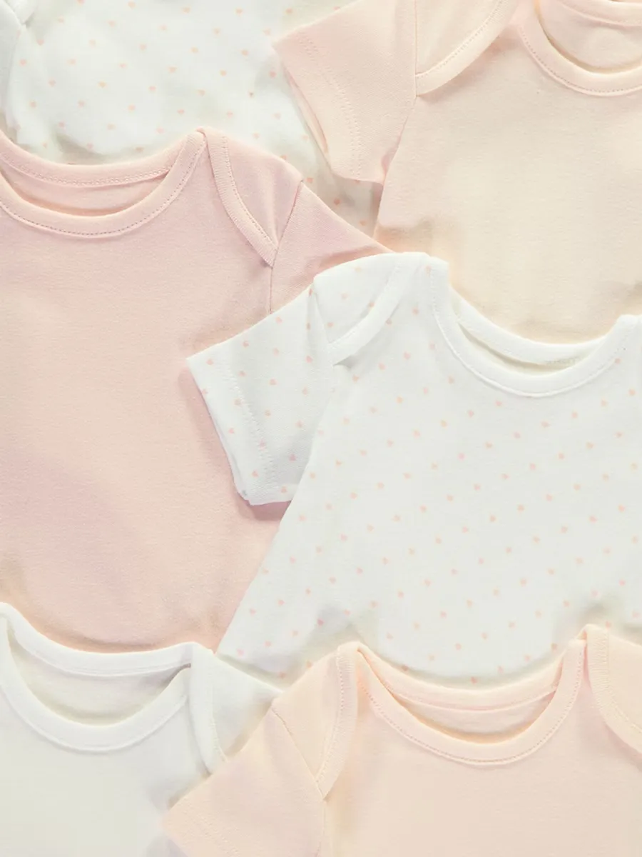 Pink Short Sleeve Bodysuits 10 Pack