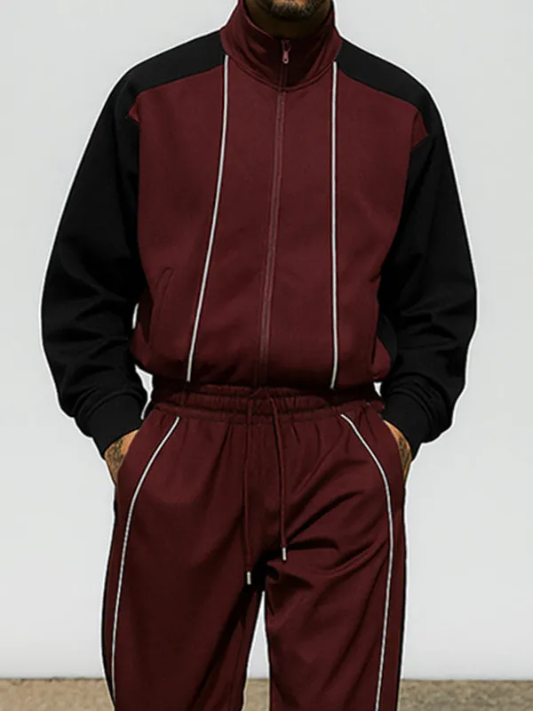 Casual Sport Color Block Matching Set