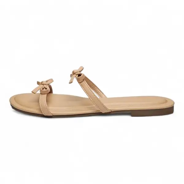 Wallet Double Bow Strap Slide Sandal