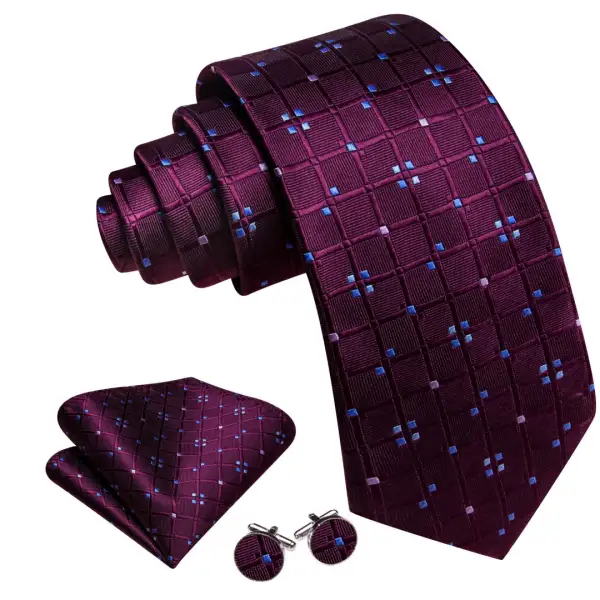 Modern Plaid Silk Necktie Set