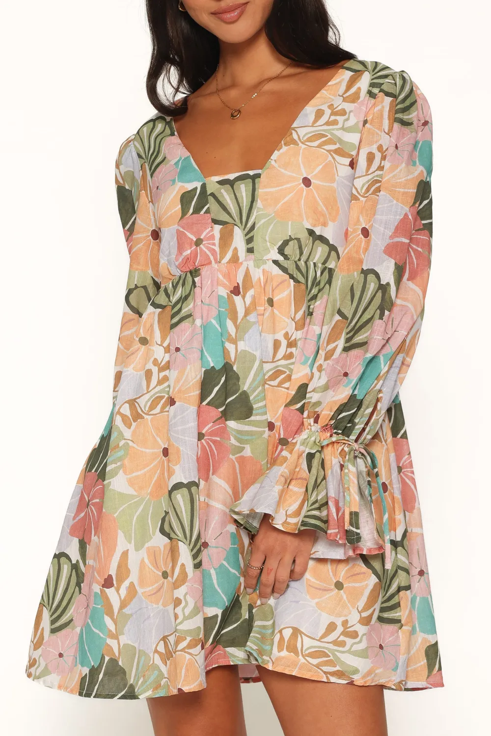 Empire V-Neck Mini Dress