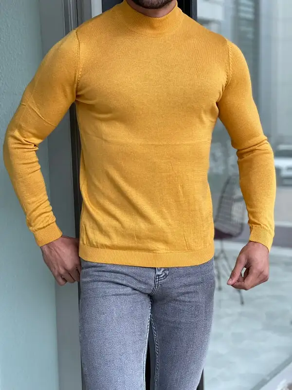 Elevated Slim Fit Cotton Turtleneck Sweater