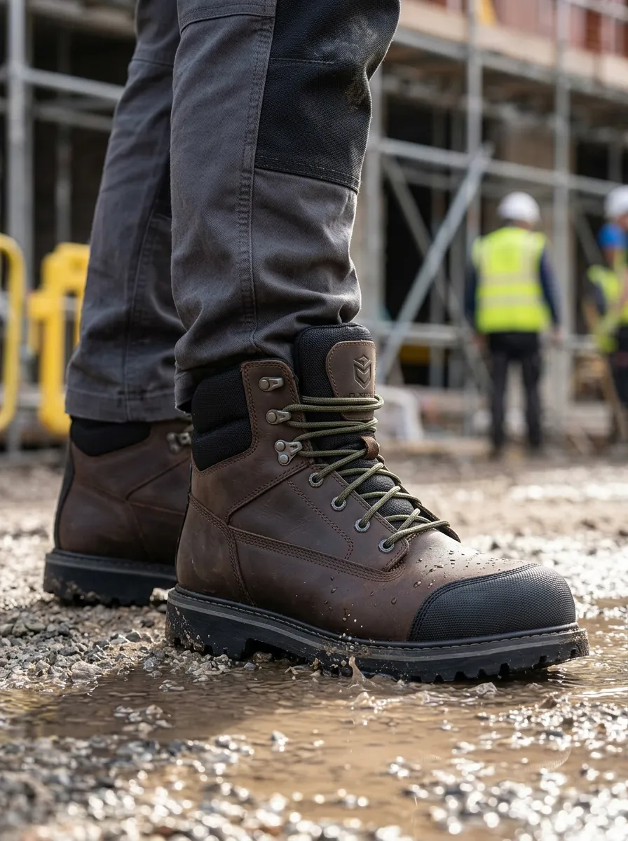 Jobsite Leather-Look Workwear Men's Waterproof Work Boots