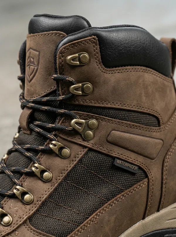 Men's Waterproof Tactical Shield Brown Printed Work Boots