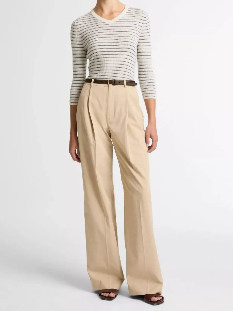 Pleated Wide-Leg Pants