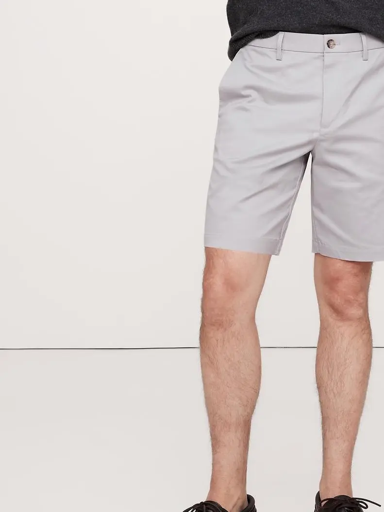 Men's  Light Gray Polyester Blend Shorts