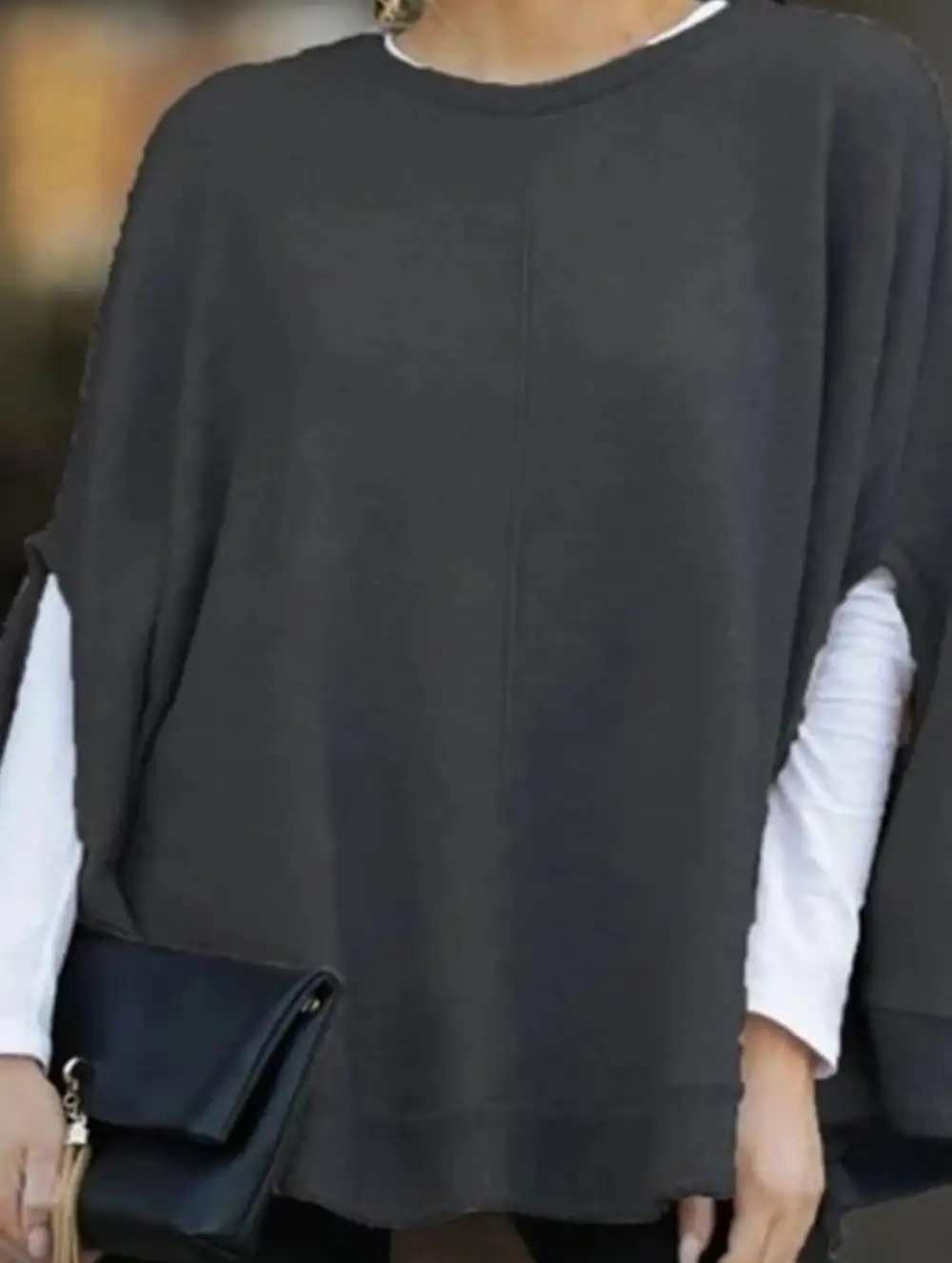Loose Batwing Sleeve Knitted Top