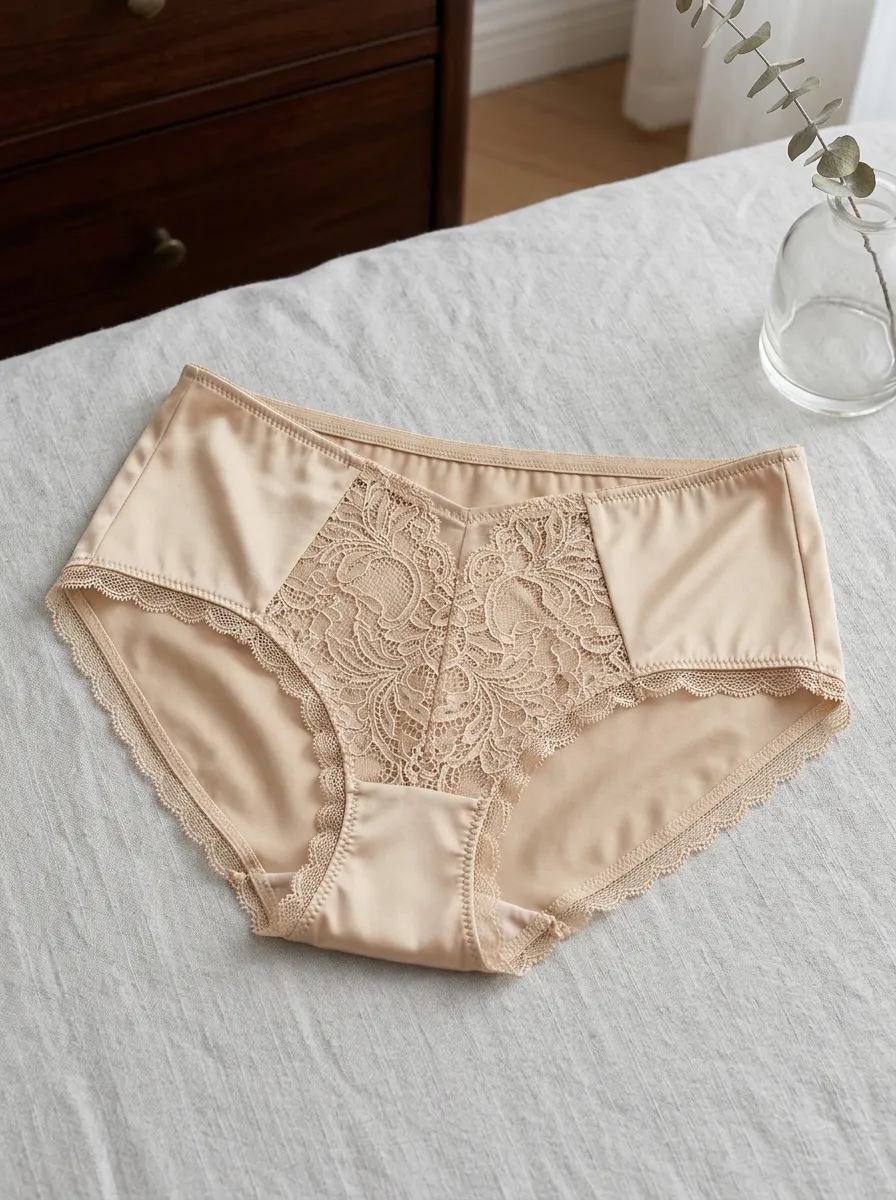 Women's Relaxed Floral Lace Trimmed Classic Cut Panties