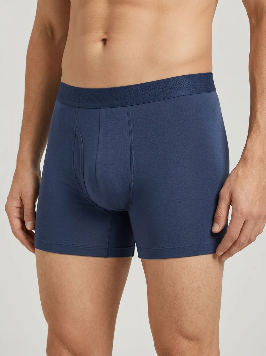 Men's Mixed Color Textured Waistband 3-Pack Boxer Briefs