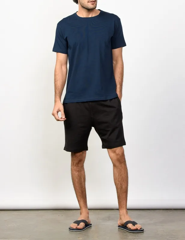 Black Cotton Terry Shorts