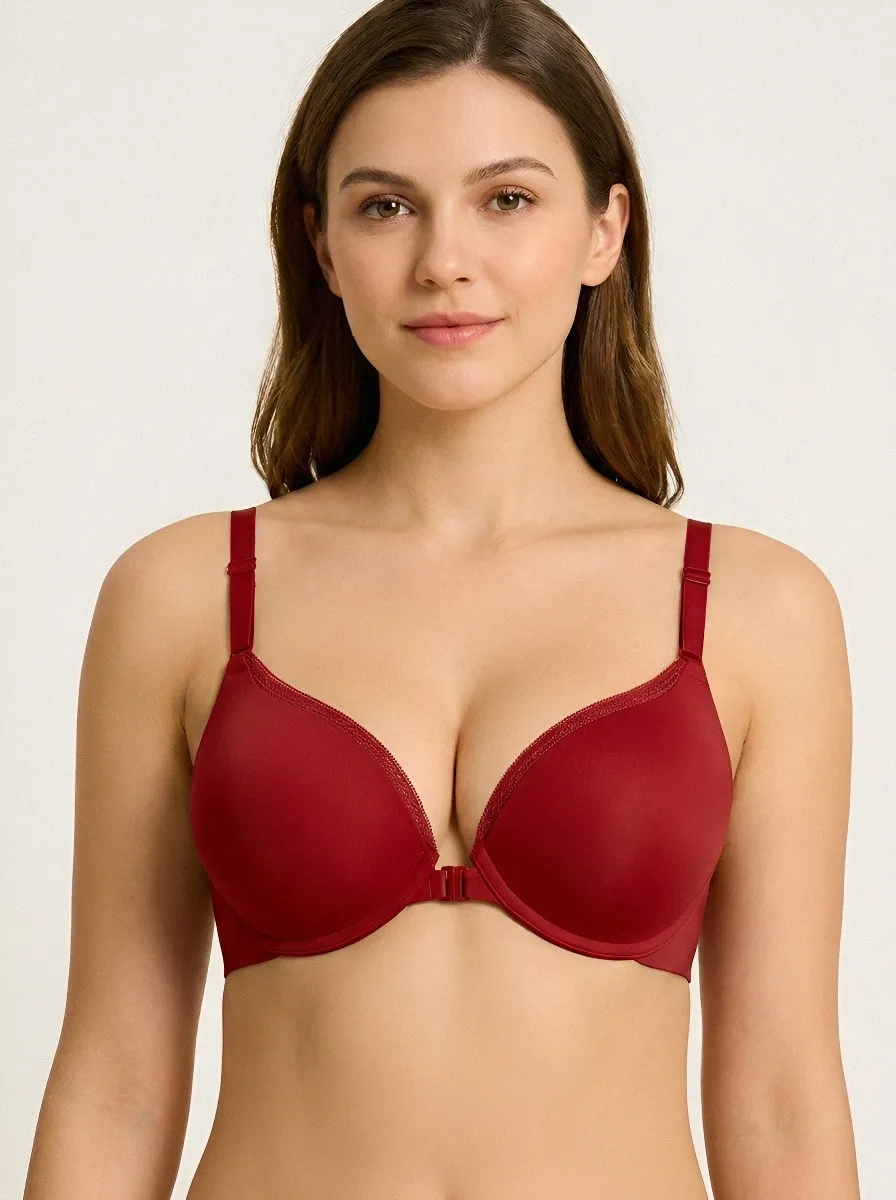 Women's Front-Closure Push-Up Padded Seamless Bra