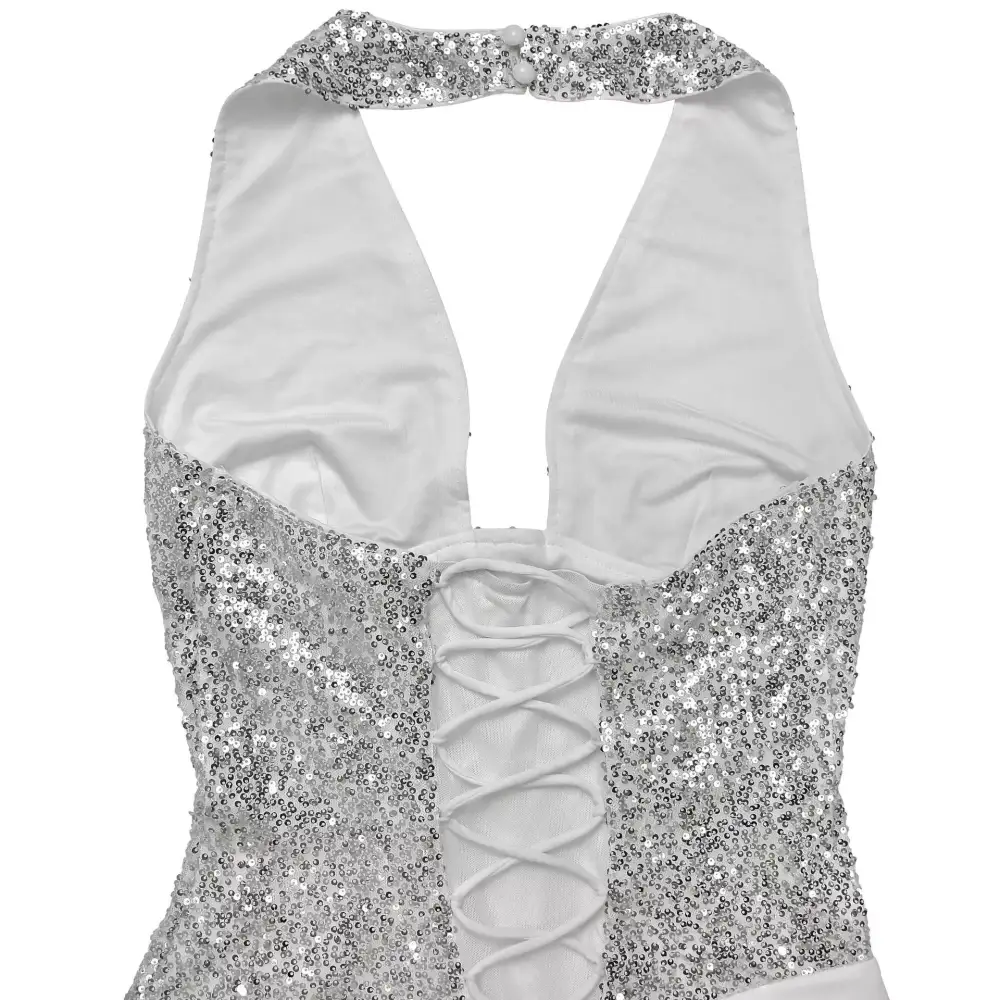 Sequin Halter Neck Maxi Dress