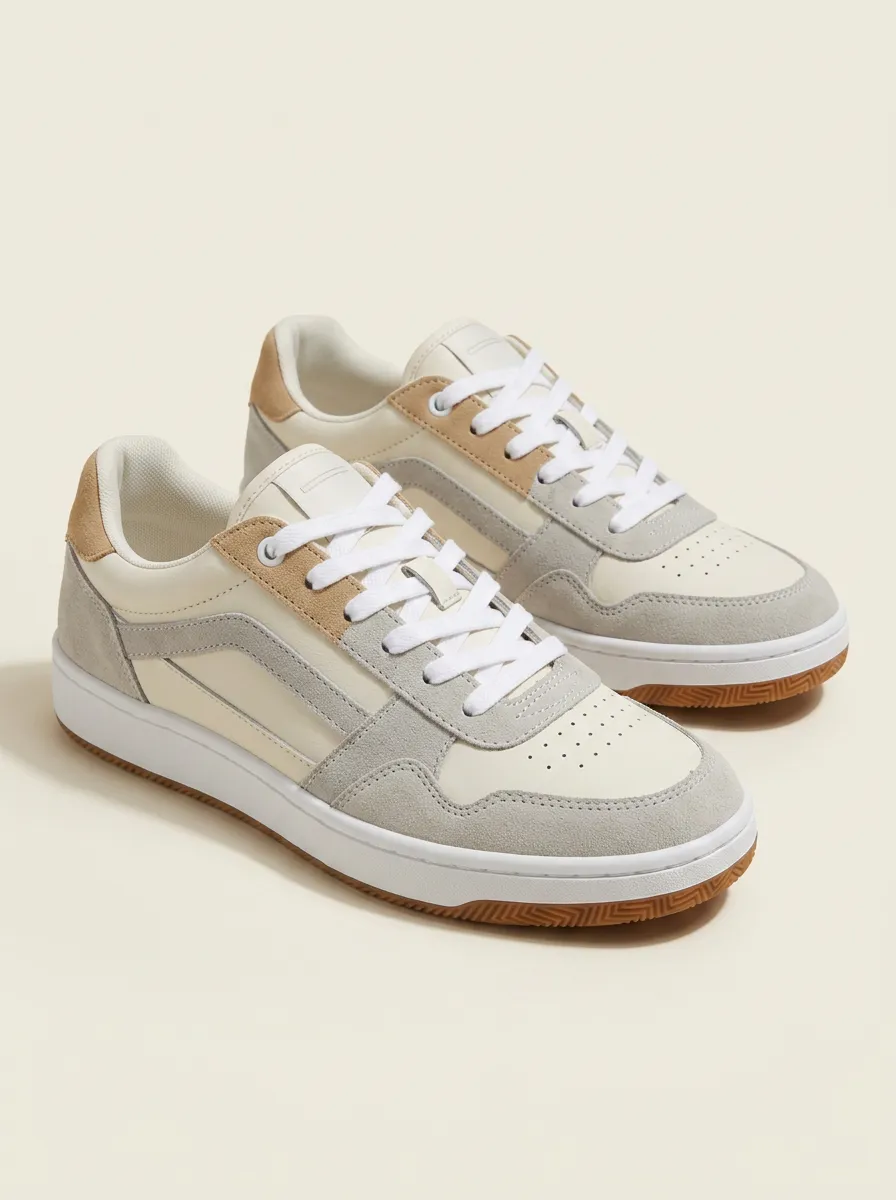 Women's Street Style Casual Minimalist Suede Patchwork Printed Sneakers