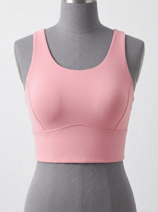 Women's Scoop-Neck Underbust-Seam Crop Tank