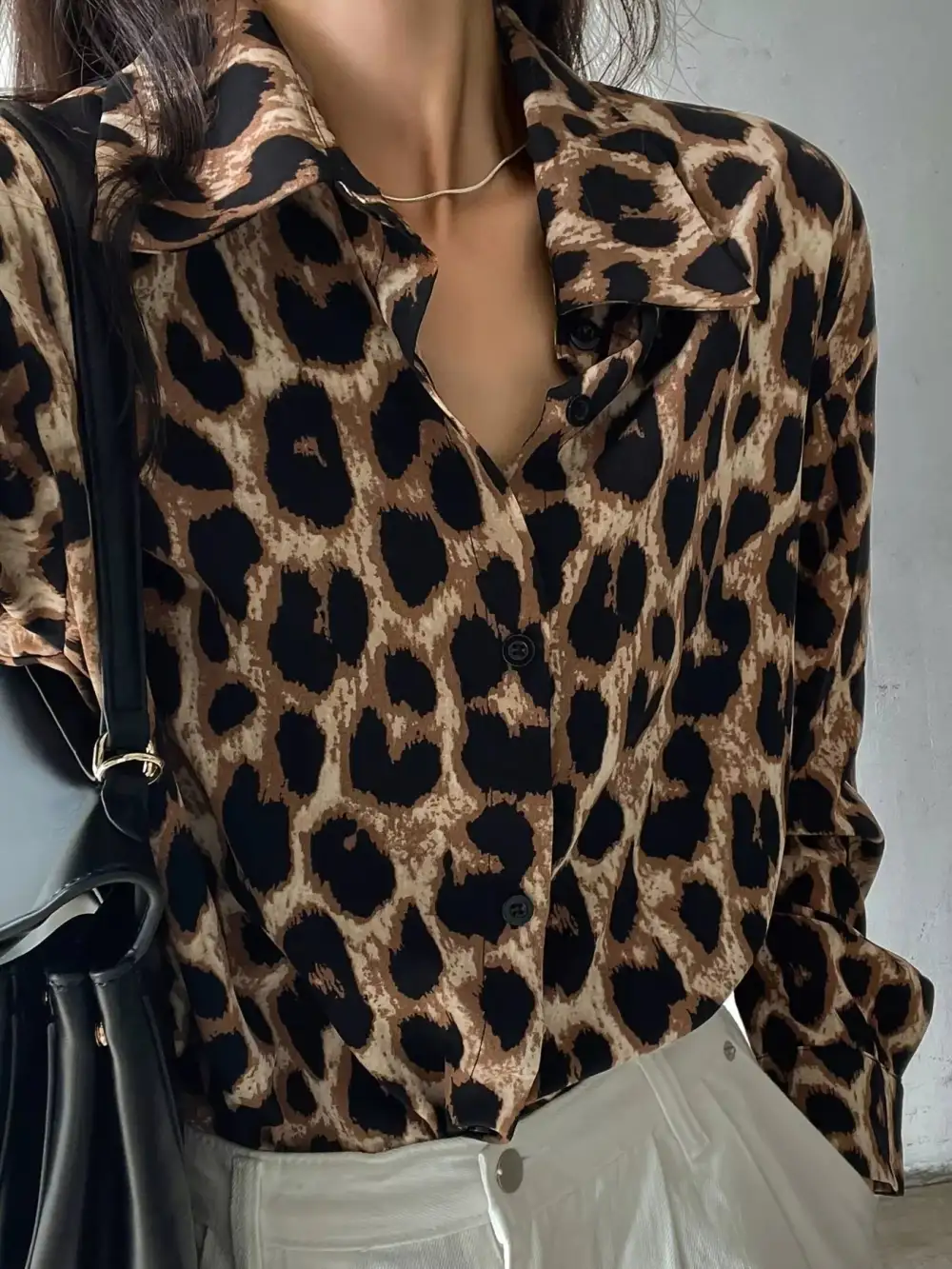 Leopard Print Button Down Shirt