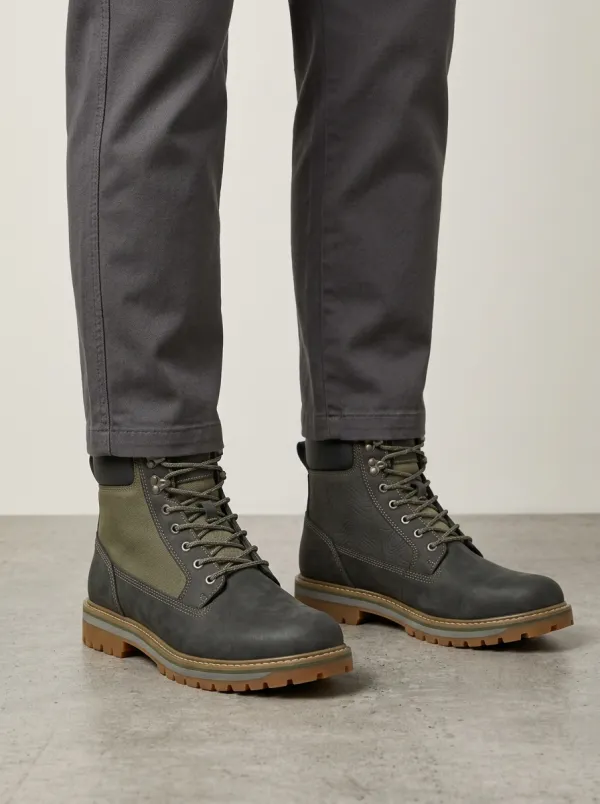 Unisex Casual Outdoor Enthusiast Topographic Pattern Print Work Boots