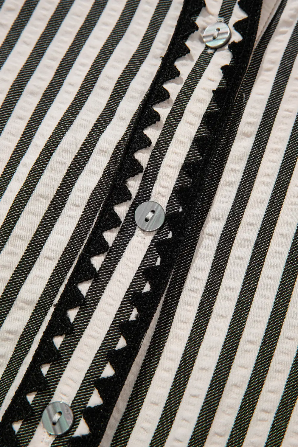 Striped Half Button Dress Casual