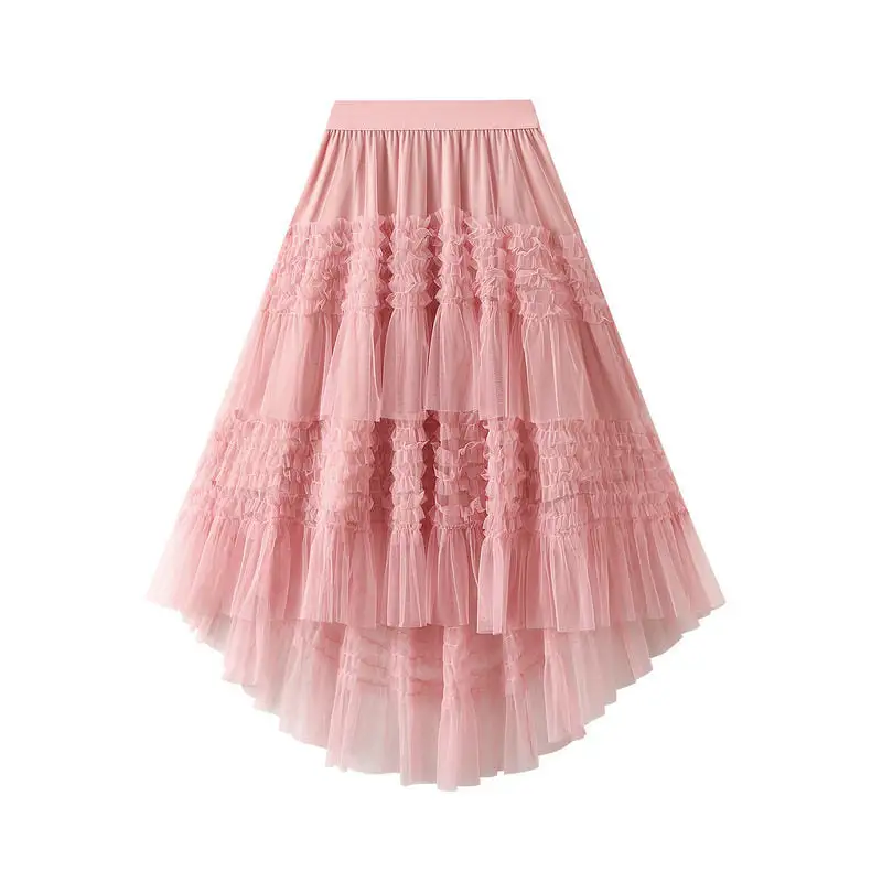 Irregular Flared Mesh Skirt