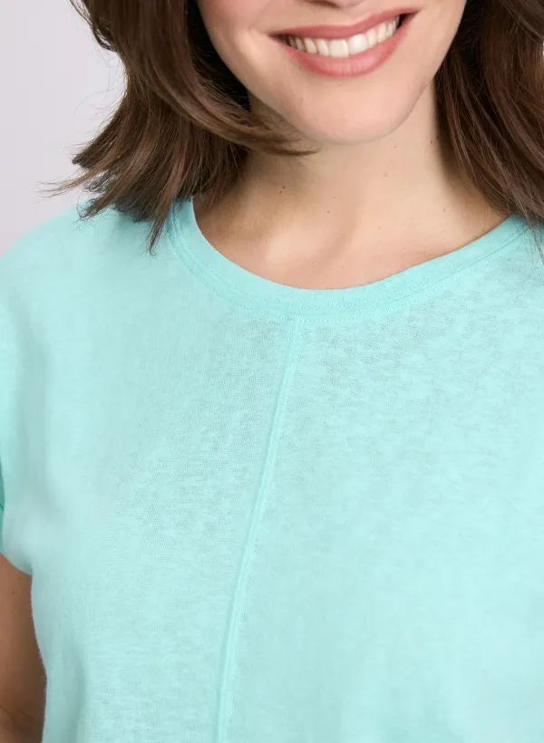 Casual Linen T-Shirt In Pastel Style