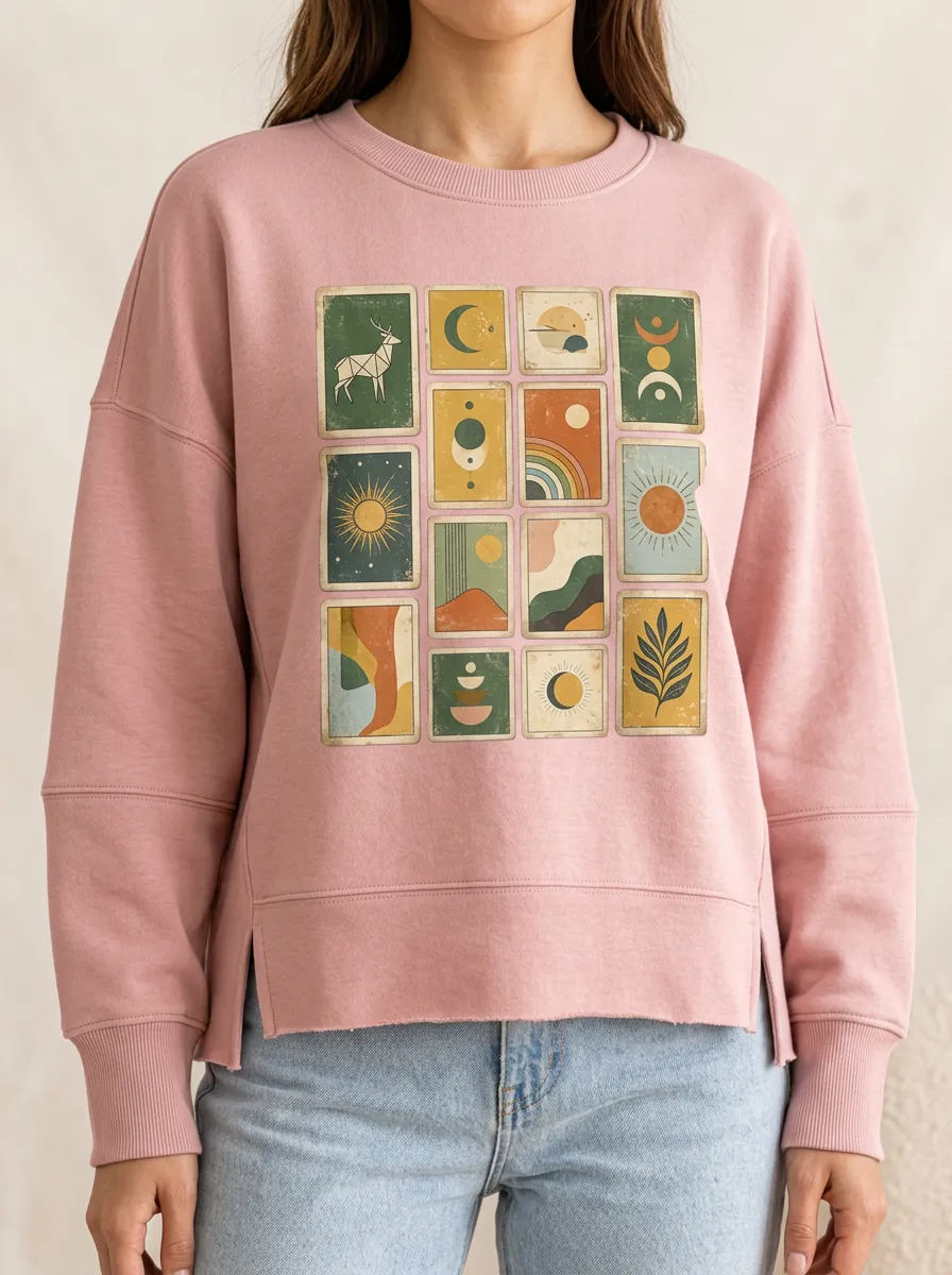 Women's Celestial Tarot Composition Graphic Hoodie