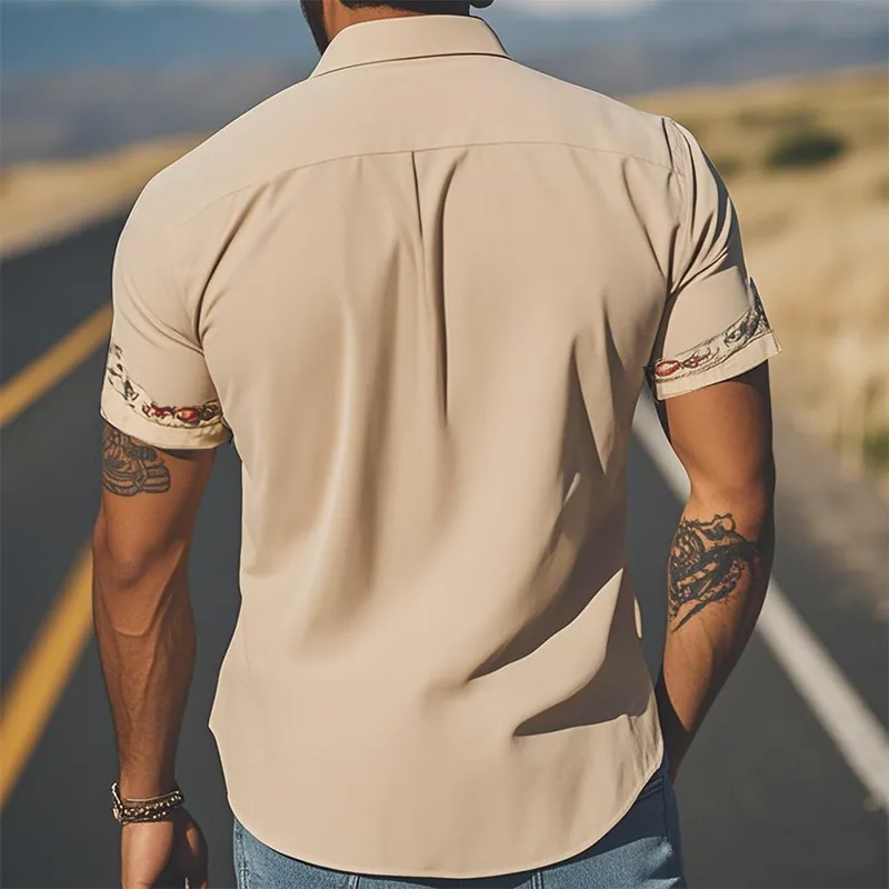 Textured Suede Overshirt Washed Shirt