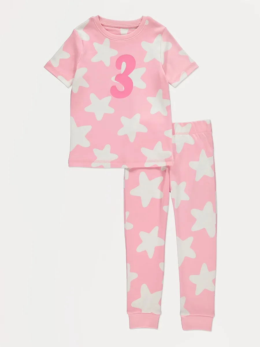 I Am 3 Pink Short Sleeve Pyjamas