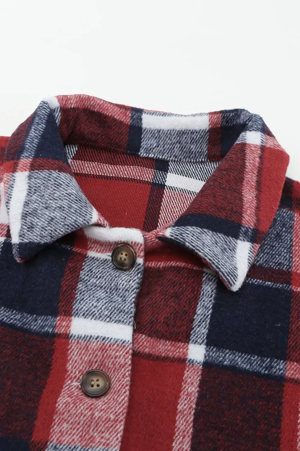 Plaid Print Button Shirt Jacket